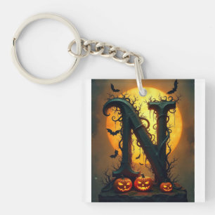 Porte-clés Lettre N Halloween Simple Larme