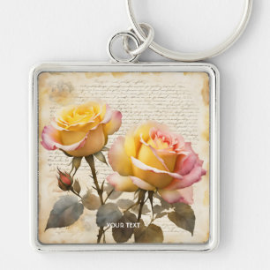 Porte-clés Lettre Rose mignonne Imaginaire Écrits