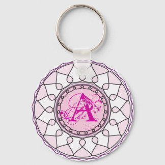 Porte-clés Lettre rose ornée Monogramme A Porte - clé