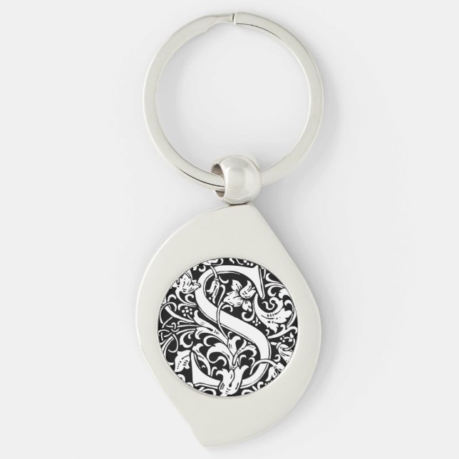 Porte-clés Lettre S Monogramme médiéval Art Nouveau (Devant)