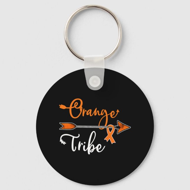 Porte-clés Leucémie rénale Cancer Sensibilisation Orange Ribb (Recto)