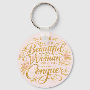 Porte-clés Lève-toi, belle femme de Dieu rose