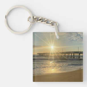 Porte-clés Lever de soleil stupéfiant à Virginia Beach Pier -