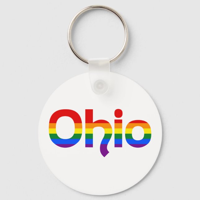Porte-clés LGBT Ohio Porte - clé texte arc-en-ciel (Recto)