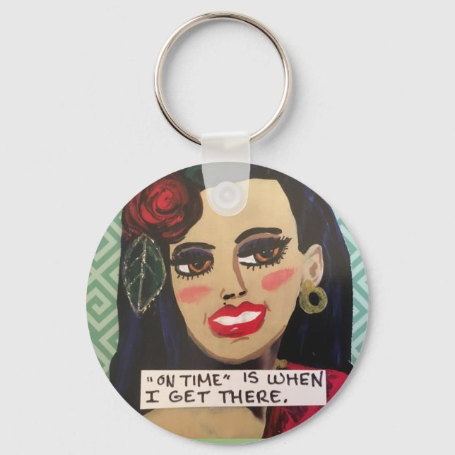 Porte-clés L'heure du keyring est quand j'y arrive. (Recto)