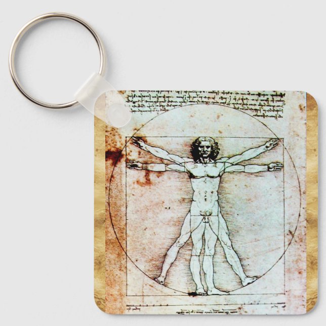 Porte-clés L'HOMME VITRUVIEN - Parchemin antique (Recto)