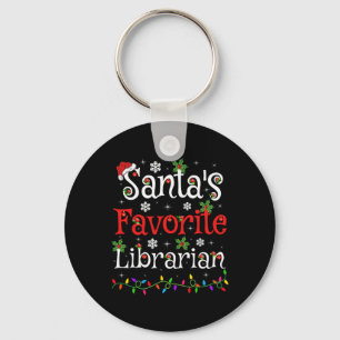 Porte-clés Librarian Xmas Le favori de Santa Librarian Noël