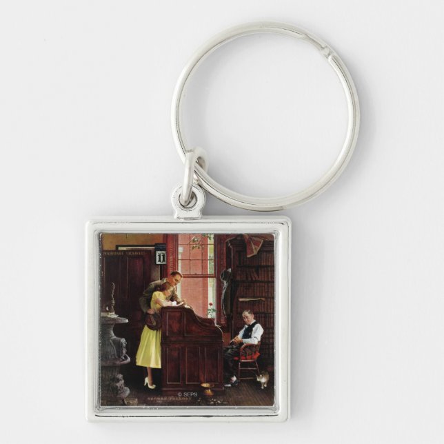 Porte-clés Licence de mariage par Norman Rockwell (Devant)
