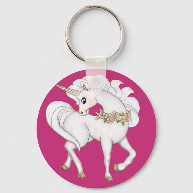 Porte-clés licorne blanche (Recto)