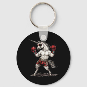 Porte-clés Licorne Boxeuse Avec Gants De Boxe Kickboxing Drôl