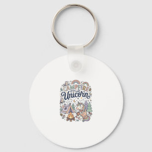 Porte-clés Licorne Feu de camp Licorne Premium Vector Autocol