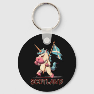 Porte-clés Licorne grincheuse avec drapeau écossais pour l'Éc