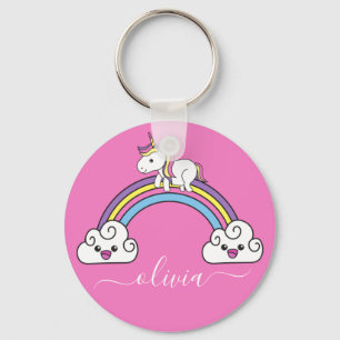 Porte-clés licorne mignon avec nom de fille person