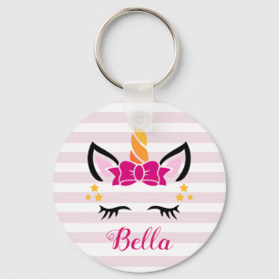 Porte-clés Licorne rayée mignonne avec le porte - clé d'arc