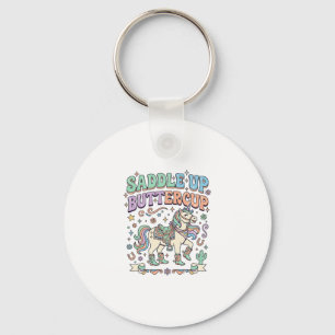 Porte-clés Licorne Sellez Buttercup Kawaii Typographie Desi