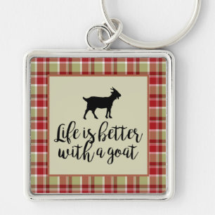 Porte-clés Life Better With Goat Plaid  