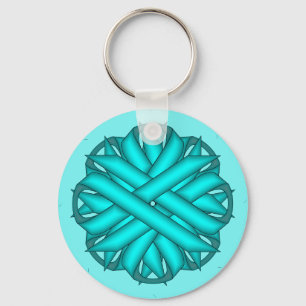 Porte-clés Light Blue / Teal Flower Ribbon by Kenneth Yoncich