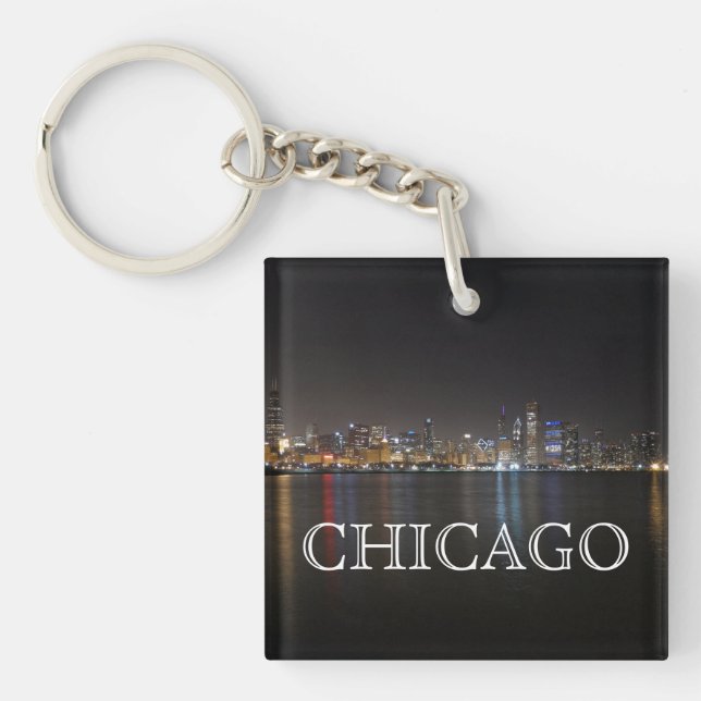 Porte-clés Ligne aérienne de Chicago sur le lac Michigan (Devant)