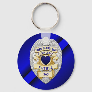 Porte-clés Ligne bleue mince
