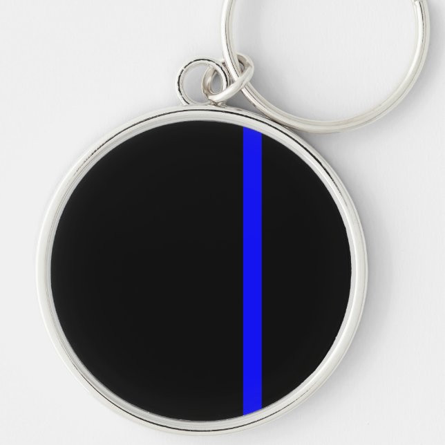 Porte-clés Ligne Bleue Mince Symbolique verticale (Devant)