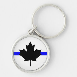 Porte-clés Ligne bleue mince - version Canada