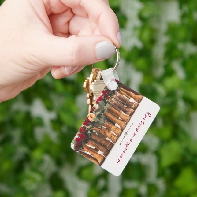 Porte-clés Ligne de bottes avec fleurs (main)