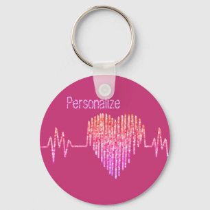 Porte-clés Ligne EKG coeur médical