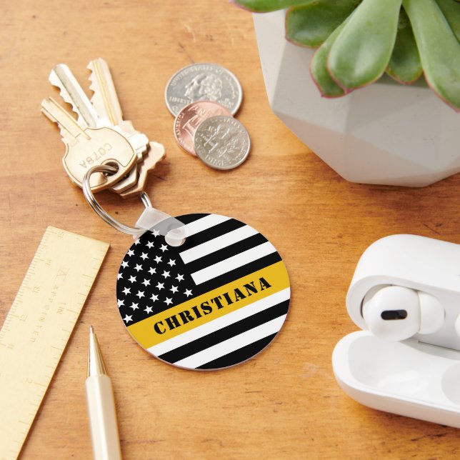 Porte-clés Ligne mince or 911 Dispatcher USA (Bureau)