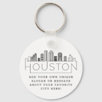 Ligne Skyline Stylisée de Houston, Texas | Slogan 