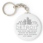Ligne Skyline Stylisée Detroit, Michigan | Slogan 