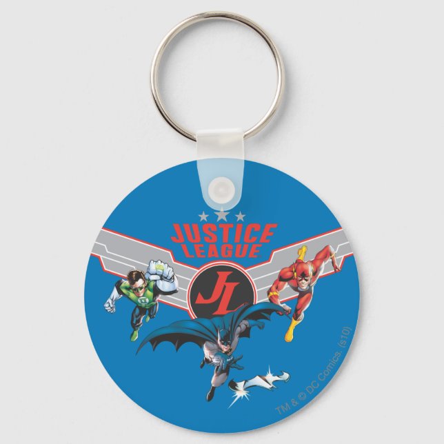 Porte-clés Ligue de la justice Flying Air Badge and Heroes (Recto)