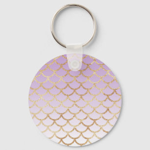 Porte-clés Lila Féminin Violet Or Sirène Paillettes