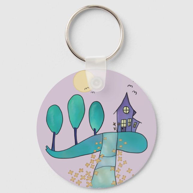 Porte-clés lila Haus (Recto)