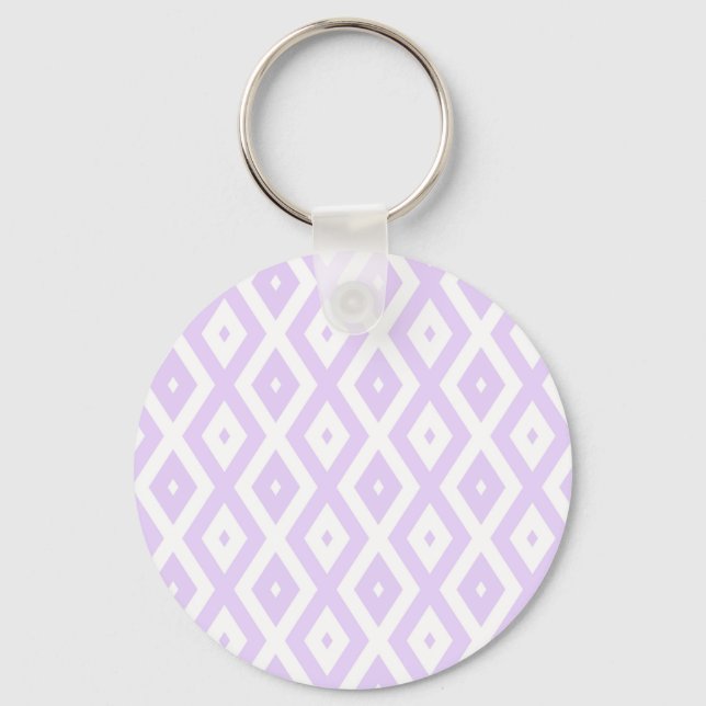 Porte-clés Lilac motif de diamants violet et blanc (Recto)