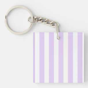 Porte-clés Lilac violet et blanc bonbons rayures