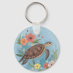 Porte-clés L'illustration d'une tortue de mer