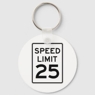 Porte-clés Limitation de vitesse signe de 25 M/H