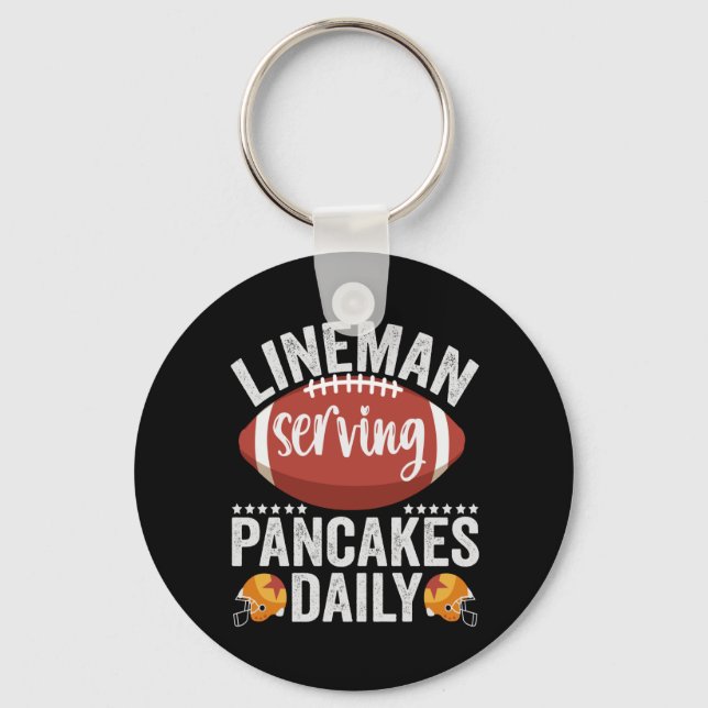 Porte-clés Lineman Servage Pancakes Daily Funny Football Cade (Recto)