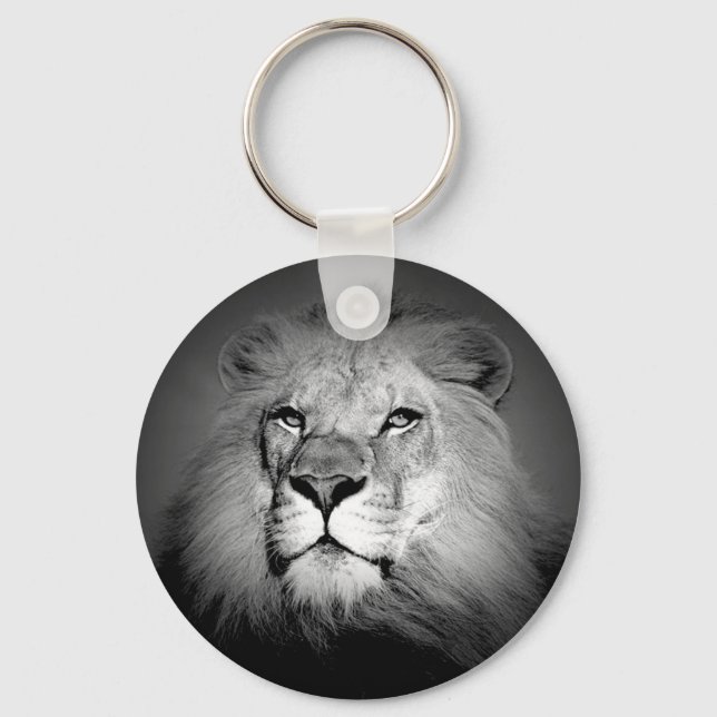 Porte-clés Lion noir et blanc (Recto)