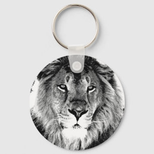 Porte-clés Lion noir et blanc