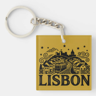 Porte-clés Lisbonne Lisboa Portugal Voyage Minimaliste