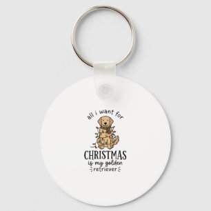 Porte-clés Liste de souhaits de retriever doré de Noël Design