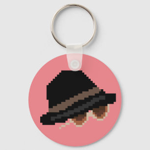 Porte-clés liste noire Raymond Redington casquette pixel art