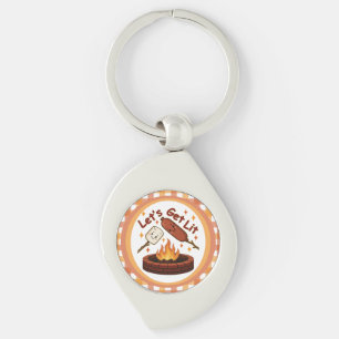 Porte-clés Lit Firepit - mignon Marshmallow & Hot Dog