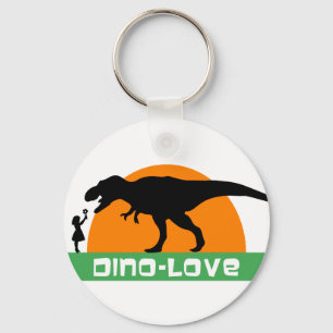 Porte-clés Little girl and dinosaur