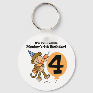 Porte-clés Little Monkey 4th Birthday Tshirts et cadeaux