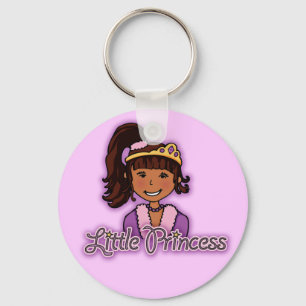 Porte-clés "Little Princess" cheveux foncés et peau porte - c