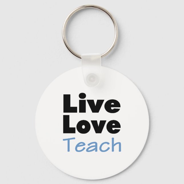 Porte-clés Live Love Teach (bleu) (Recto)