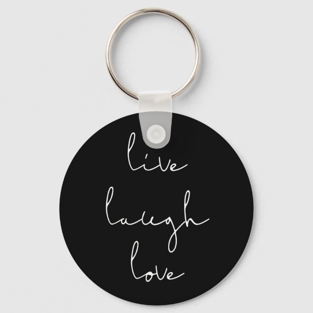 Porte-clés Live rire amour porte - clé noir (Recto)