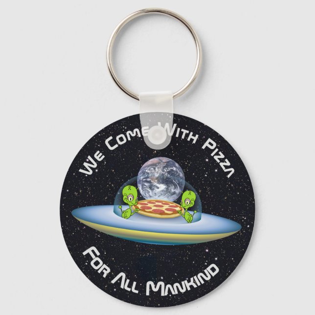 Porte-clés Livraison personnalisée de pizza UFO (Recto)
